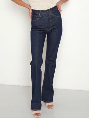 Levi's Premium Ribcage Boot High-Rise Button Fly Jeans W27 L33 Dark Wash NWOT